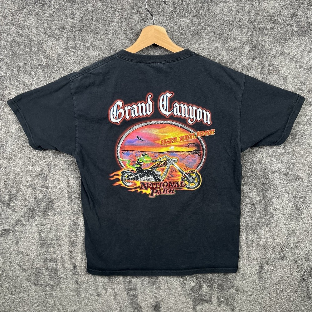 Grand Canyon National Park Motorcycle Graphic T-Shirt Tee Shirt Men's Large